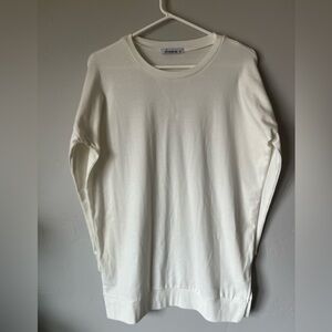 Cream Tunic Top with Rounded Neckline